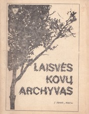 Laisvės kovų archyvas. I tomas