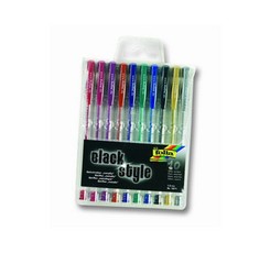 Geliniai rašikliai „Black style Gel-pen mettalic“
