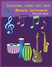 Musical instrument musical note coloring for kids