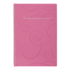 Sąsiuvinis su spirale, plastikiniu viršeliu BAROCCO A4 80lap., lang.,rausvas