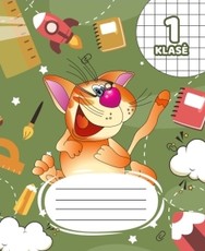 Katino Teodoro sąsiuvinis 1 klasei, langeliais, 12 lapų, 90 g/m²