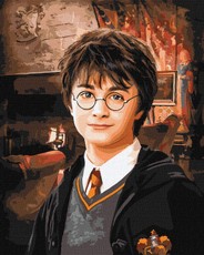 Tapyba pagal skaičius: "HARIS POTERIS" Grifindoro bendroji salė Warner Bros 40x50 dėžutėje