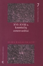XVI-XVIII a. kauniečių asmenvardžiai
