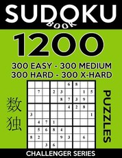Sudoku Book 1,200 Puzzles, 300 Easy, 300 Medium, 300 Hard and 300 Extra Hard
