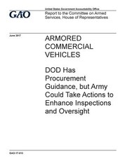 Armored commercial vehicles, DOD has procurement guidance, but Army could take actions to enhance inspections and oversight
