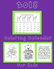 Coloring Calendar 2018 for Kids