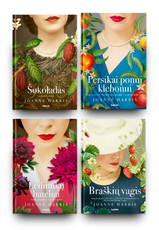 Joanne Harris 4 knygų rinkinys: Šokoladas + Persikai ponui klebonui + Ledinukų bateliai + Braškių vagis