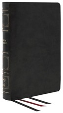 Nkjv, Reference Bible, Classic Verse-By-Verse, Center-Column, Genuine Leather, Black, Red Letter, Thumb Indexed, Comfort Print