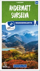 Andermatt - Surselva 33 Wanderkarte 1:40 000 matt laminiert