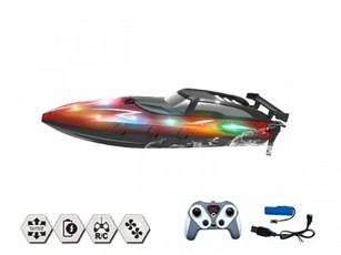 Nuotolinio valdymo motorinė valtis 2,4 GHz su USB įkrovikliu ir LED apšvietimu