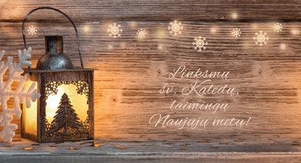 Dvigubas kalėdinis atvirukas su tekstu ir voku