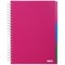 Sąsiuvinis su spirale, plastikiniu viršeliu BRIGHT A4 120lap., lang., rausvas