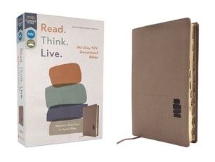 Niv, Read. Think. Live., Leathersoft, Brown, Thumb Indexed, Comfort Print