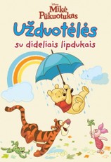 Mikė Pūkuotukas. Užduotėlės su dideliais lipdukais