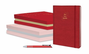 Rinkinys LUXOR: užrašų knygutė A5 su guma+tušinukas