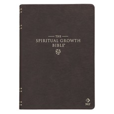 The Spiritual Growth Bible, Study Bible, NLT - New Living Translation Holy Bible, Faux Leather, Walnut Brown