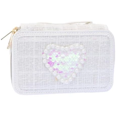 Tweed pieštukų dėklas, 3 skyrių, baltas