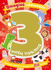 Smagios užduotėlės 3 metų vaikams. Išimamos detalės ir daugiau nei 60 lipdukų