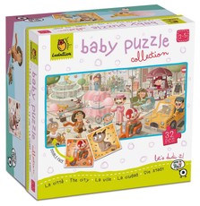 Dvipusė dėlionė mažyliams LUDATTICA „Miestas“, 32 detalės