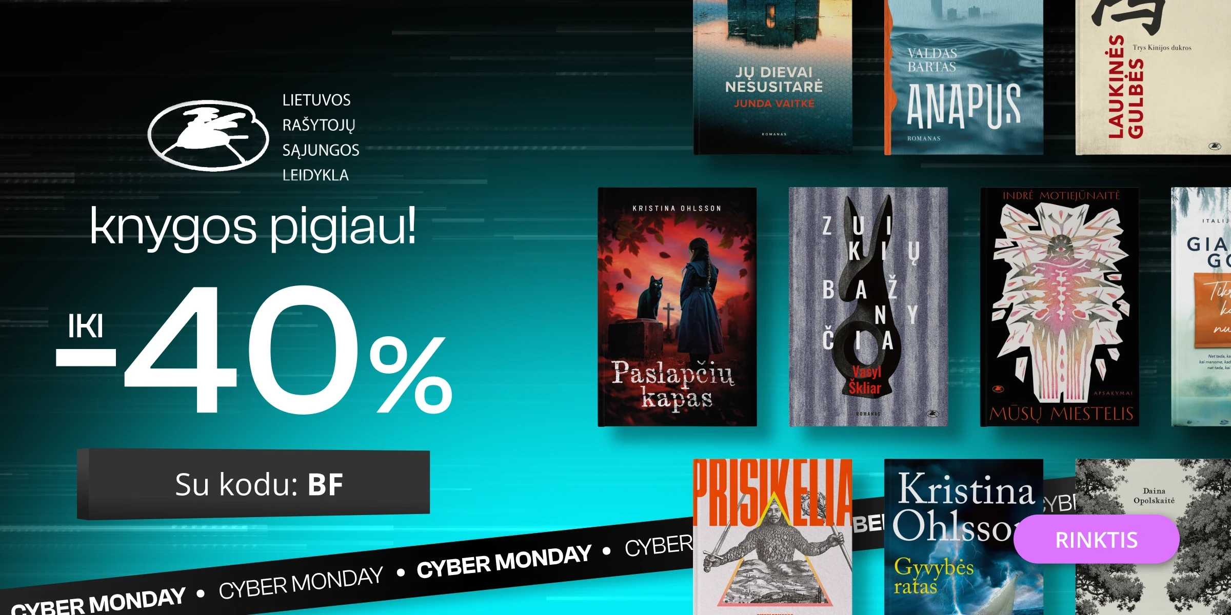 Leidyklos LIETUVOS RAŠYTOJŲ SĄJUNGA knygoms iki -40% extra nuolaidos!