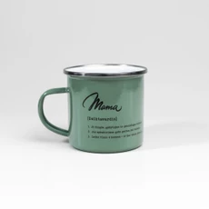 Metalinis puodelis su stilingu užrašu „Mama“, alyvuogių spalvos, 300 ml