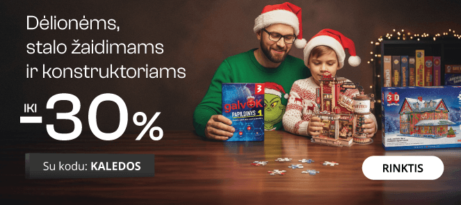 Dėlionėms, stalo žaidimams ir konstruktoriams extra nuolaidos nuo 20% iki -30%