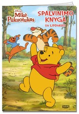 Mikė Pūkuotukas. Spalvinimas su lipdukais
