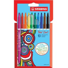 Flomasteriai TRIO 2in1 dvipusiai 10sp.