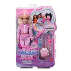 BARBIE DREAM BESTIES lėlė Malibu (kelionių tema) (JMV16)