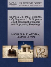 Bache & Co., Inc., Petitioner, V. Cy Seymour. U.S. Supreme Court Transcript of Record with Supporting Pleadings