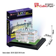 3D dėlionė: Baltieji rūmai (su LED apšvietimu)