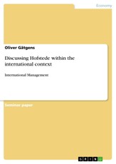 Discussing Hofstede within the international context