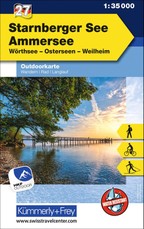 Starnberger See Ammersee Wörthsee, Osterseen, Weilheim, Nr. 27 Outdoorkarte Deutschland 1:35 000