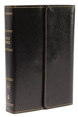KJV, Reference Bible, Compact, Large Print, Snapflap Leather-Look, Black, Red Letter Edition