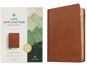 NLT Life Application Study Bible, Third Edition, Large Print (Red Letter, Genuine Leather, Brown)