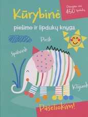 Kūrybinė piešimo ir lipdukų knyga. Dramblys