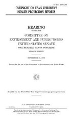 Oversight on EPA's children's health protection efforts