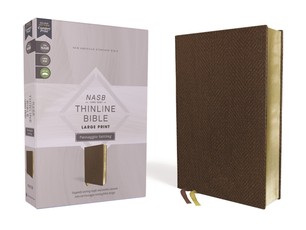 Nasb, Thinline Bible, Large Print, Passaggio Setting, Leathersoft, Brown, Red Letter, 1995 Text, Comfort Print