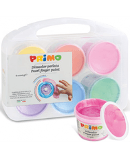 Dažai piešimui pirštais PRIMO, 6 perlamutrinių spalvų x 100 g