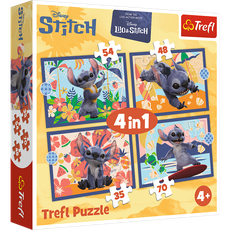 TREFL DISNEY STITCH 4 dėlionių rinkinys