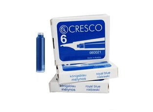 Rašalo kapsulės CRESCO dėžutėje mėlynos 6vnt
