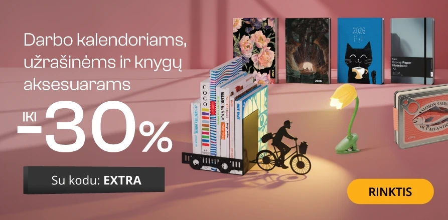 Užrašinėms, planuokliams, darbo kalendoriams ir knygų aksesuarams - extra nuolaidos iki -30%