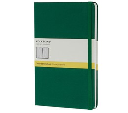 Knygelė Moleskine Coloured Classic (13 x 21, langeliais, žalios sp.)