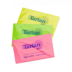 Lipnūs lapeliai TARTAN 76x127mm, 100 lapelių, NEON spalvos