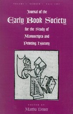 Journal of the Early Book Society Vol One