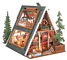 Medinis konstruktorius ROBOTIME „A-Frame Cabin 3D“, 336 dalys