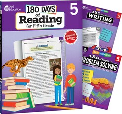 180 Days 3 Book Bundle - Reading, Writing & Problem Solving Grade 5