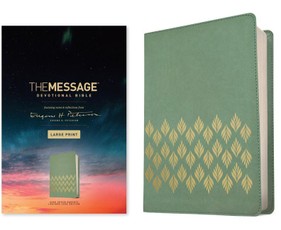The Message Devotional Bible, Large Print (Leather-Look, Sage Green Harvest)