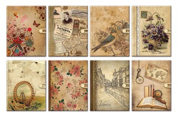 Užrašų knygutė A6 80lap linija RETRO su sagute