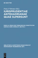 Iurisprudentiae Antehadrianae, Vol. II.2